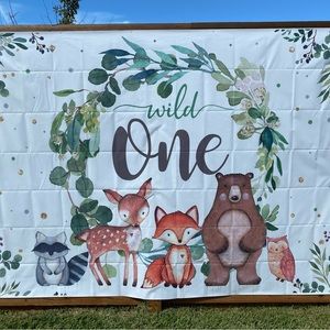 Wild One Woodlands birthday decor package
